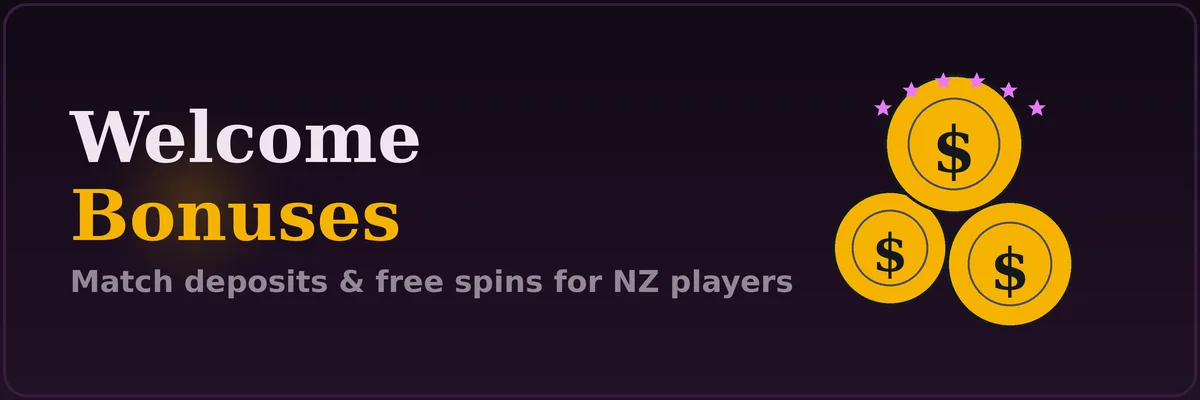 Welcome bonuses and free spins for NZ pokies players