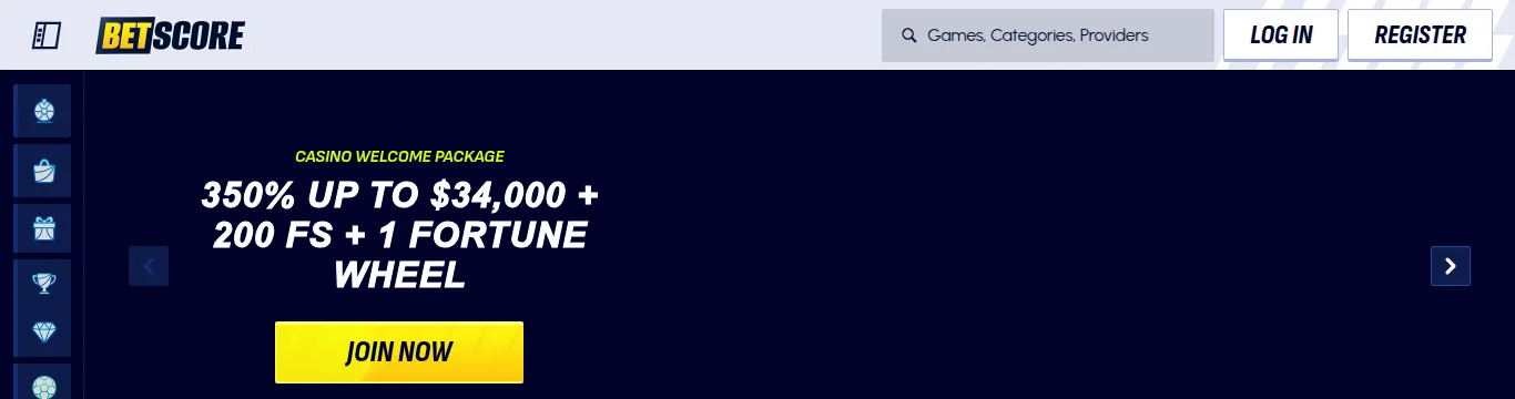 BetScore welcome-offer banner