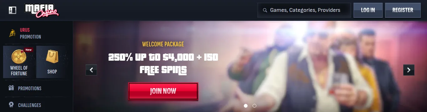 Mafia Casino crypto deposit screen