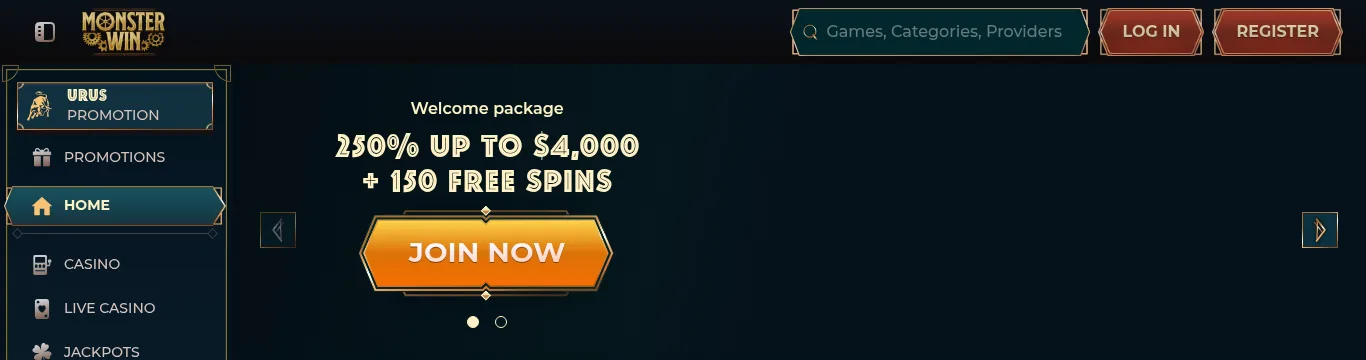 MonsterWin homepage